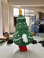 Costume de Père Noël Gonflable de Noël XL Costumes pour Hommes Tenue de Cosplay Adulte Costume de Noël Gonflable Drôle avec Arbre pour Mascotte d'Halloween