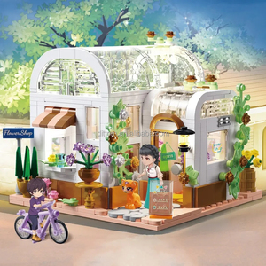 Forange FC8515 tienda de flores bloques de construcción techo abierto ciudad Steets casa DIY montaje con luces - Product Image 2