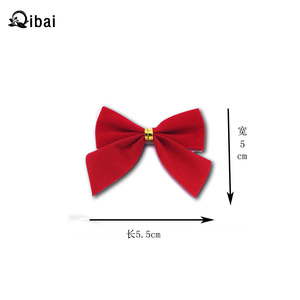 Lazo Decorativo para Árbol de Navidad Qibai, Lazo Rojo con Efecto Flocado, Paquete de 12 Lazos de Cinta - Product Image 5