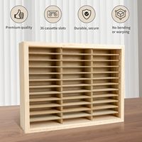 Étagère murale en bois rustique vintage américaine, durable, à cinq niveaux, pour CD, cassettes et disques vinyles, couleur personnalisable