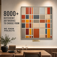 Mosaïque colorée et vibrante en PVC découpé en grille, art mural 3D multicouche, cadre argenté, pour couloir d'hôtel, hall d'entrée, mur d'accentuation, personnalisable en gros