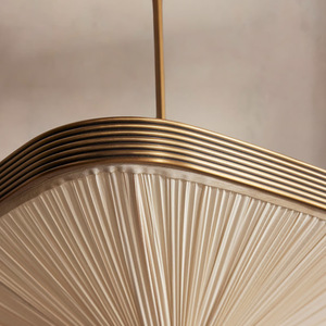 Lustre ovale en or à LED, tête unique, 50x120cm, pour salon, chambre à coucher, salle à manger, luminaire classique rétro - Product Image 3