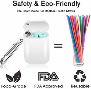 Wholesale Eco-Friendly Custom <b>Straw</b> Reusable <b>Drinking</b> <b>Straws</b> With Case Food Grade Silicone - Product Image 6