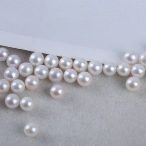 Perles rondes en perles d'eau douce naturelles de haute qualité, 6-6,5 mm, perles en vrac pour la fabrication de bijoux en gros, peuvent être perforées - Product Image 3