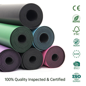 Tapete de Yoga de Caucho Natural PU de 5mm de Alta Calidad con Logotipo Personalizado, Antideslizante, Absorbente de Sudor, para Estudio de Yoga, Resistente a Desgarros, Alta Densidad, OEM - Product Image 2