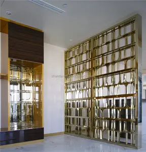 China Manufacturer Custom Indoor Decorative Room Metal Screen Separator Stainless Steel Wall Divider Partition