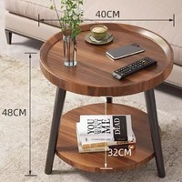Meuble de rangement multifonctionnel moderne et minimaliste pour salon, table basse circulaire en fer et bois sur pied