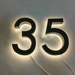 Factory 3D Stainless Steel <strong>LED</strong> House <strong>Numbers</strong> and Signs Address <strong>Number</strong> for Outdoor Buildings Decoration with <strong>LED</strong> Strips - Product Image 2