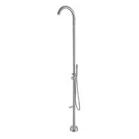 Colonne de douche autoportante en acier inoxydable 304 pour extérieur, plage, villa, jardin, hôtel, avec pommeau de douche pluie