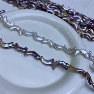 Perles Keshi naturelles d'eau douce, baroques, lune, colorées, trou droit, croissant, matériel de fabrication de bijoux, perles en vrac - Product Image 4