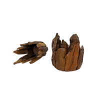 Mesa de Madera Antigua con Tapa de Teca Rústica, Escultura, Decoración para el Hogar, Regalo, Artesanía