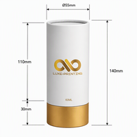 Emballage en tube rond en carton écologique pour les soins de la peau, les parfums, les cadeaux avec logo personnalisé en estampe dorée
