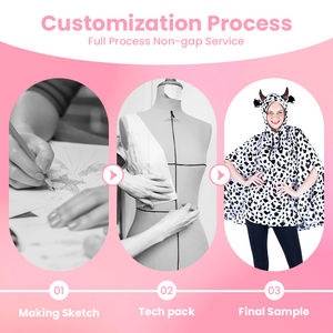 EN71 ASTM gecertificeerde Dalmatische print capuchon cape volwassen koe kostuum voor toneelvoorstellingen cosplay feesten - Product Image 2