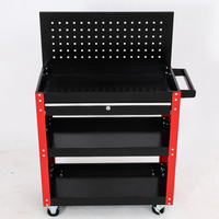 Meeter OEM – Chariot à outils d'atelier en fer avec 3 tiroirs, poignée, roues et panneau arrière – Garantie 1 an