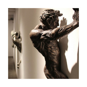 Figuras de Arte Metálico Antiguo Talladas a Mano, Estatua de Pared 3D de <span class=keywords><strong>Hombre</strong></span> de Bronce y Latón de Tamaño Real, Precios de Esculturas - Product Image 5