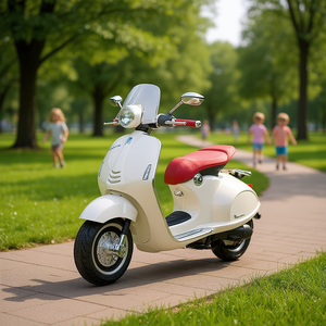 Scooter électrique Vespa pour enfants 12V blanc, 3-6 ans, jouet à piles - Product Image 2