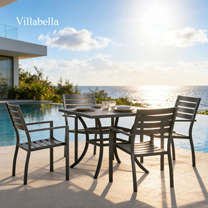 Muebles de Hotel, Mesas y Sillas para Restaurantes al Aire Libre, Muebles Comerciales para Patio, Juego de Mesa de Jardín de Aluminio - Product Image 1