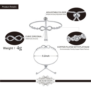 Wholesale the Latest Fashion 8-shaped Shining Adjustable <b>Bracelet</b> for Women Hot-Selling Jewelry for Gift Party Wedding - Product Image 6