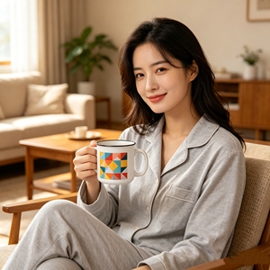 Taza <span class=keywords><strong>de</strong></span> Café <span class=keywords><strong>de</strong></span> Cerámica Personalizada a Precio Económico, Diseño Minimalista, Patrón con Logotipo <span class=keywords><strong>de</strong></span> Regreso a Clases, Familiar - Product Image 3