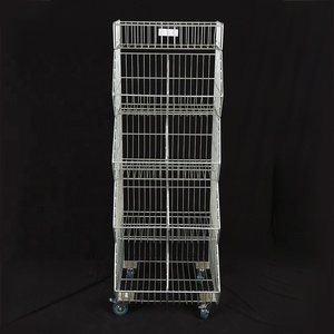 <span class=keywords><strong>Yiwu</strong></span> Bốn Lớp Cấu Trúc Lưới Kim Loại Hiển Thị Đứng Với Bánh Xe - Product Image 3