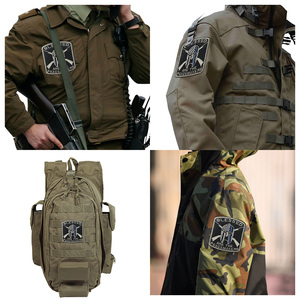 En gros, Patchs tactiques personnalisés en velcro, motif logo <span class=keywords><strong>bouclier</strong></span> et crâne, brodés, pour veste, avec transfert de broderie extérieur - Product Image 6