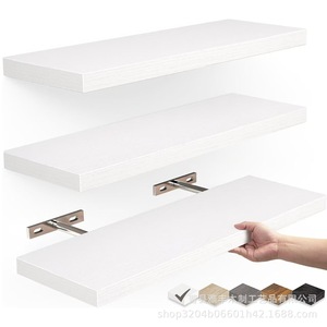 <b>Wall</b> <b>Mounted</b> Wooden <b>Shelf</b> Rectangle 1 Layer Multifunction Storage Rack For Living Room Bedroom - Product Image 3