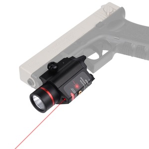 Tactical <b>Flashlight</b> With Red And Green Laser LED High Intensity Light <b>Rechargeable</b> For Outdoor Use - Product Image 2