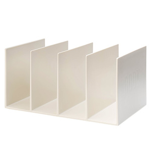 Plastic Bookend Shelf With 4 Compartments For Desktop Book Storage White Color Student Desk Organizer SD-9616 - Product Image 1