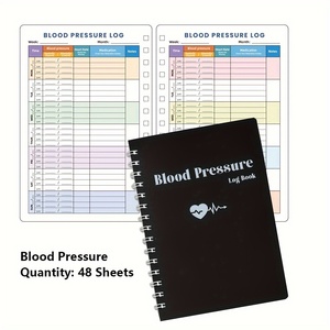 48 feuilles de carnet de pression artérielle en PVC imperméable noir avec pages intérieures colorées - Product Image 1