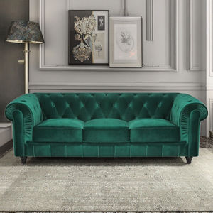 Bắc Âu Hiện Đại Đồ nội thất nhà cổ điển nút vải <span class=keywords><strong>sofa</strong></span> phòng khách sang trọng Nhung Chần 3 chỗ ngồi chesterfield đi văng - Product Image 1