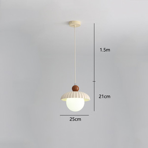 Luminaire suspendu de taille moyenne de style scandinave minimaliste moderne, style français, beige, pour couloir, entrée, éclairage de couloir - Product Image 4