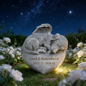 Scultura Commemorativa per Animali Domestici Personalizzata in Resina Dipinta a Mano - Tema Animale - Oggetto per Atmosfera Emozionale da Esterno - Product Image 2