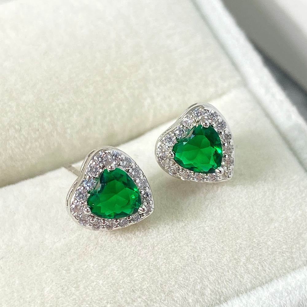Verde cz, argento