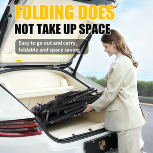 Carrito Plegable para Exteriores, Carrito Utilitario Plegable, Asiento Reclinable para Autocaravana, Asiento Expandible con Almacenamiento, Carrito de Camping Extensible - Product Image 4