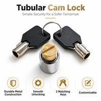 Cylindre de serrure tubulaire pour boîte à outils, distributeur automatique, armoire de classement, étui à instruments, 2 clés de rechange, matériel de remplacement