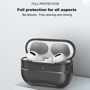 Funda Protectora de Fibra de Carbono para Auriculares <span class=keywords><strong>Airpods</strong></span> Pro <span class=keywords><strong>3</strong></span> / Pro 2 / Pro / 4 <span class=keywords><strong>ANC</strong></span> y 4 <span class=keywords><strong>3</strong></span> 1 2, Cubierta Resistente de TPU y PC con Gancho - Product Image 3