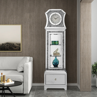 Glam meubles décoration de maison meubles de table diamant écrasé miroir horloge murale LED horloge au sol