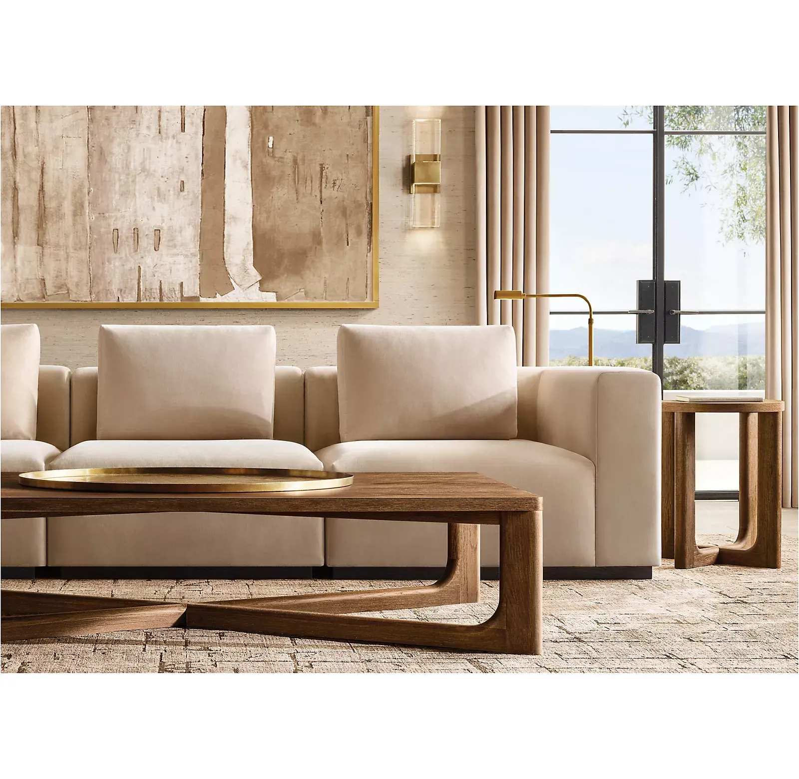 Luxus Stoff Möbel Sofa Set für Wohnzimmer bequemste Couch mit gewaschener grauer Baumwolle