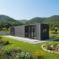 Conteneur maritime entièrement modulaire modifié, mini-maison 1 chambre, étanche et respirante, 40 pieds, pour extérieur, maison mobile, bureau, hôtel