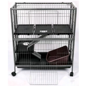 <span class=keywords><strong>Cage</strong></span> à petits animaux en métal empilable avec roulettes pour souris, hamster, cobaye, chinchilla, écureuil, lapin et furets - Product Image 5