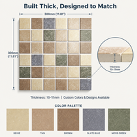 Carrelage en mosaïque céramique résistant à la chaleur, facile à nettoyer, multi-styles, surface anti-graisse, couleur personnalisée, pour la maison, la cuisine, l'hôpital, l'appartement