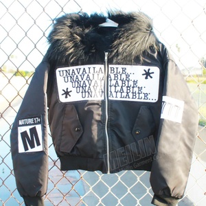 OEM Customized Applique Patch Nylon Windcheater <b>Zip</b> <b>up</b> <b>Jackets</b> for Unisex Hoodie Bomber Fur <b>Jacket</b> Manufacturer - Product Image 1