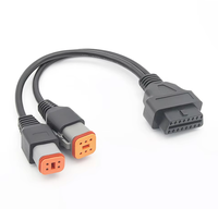Câble d'extension OBD 2 Harley 6 broches vers 16 broches, testeur de batterie mâle/femelle 4 broches, outil de diagnostic moto 12V/24V, écran 7 pouces