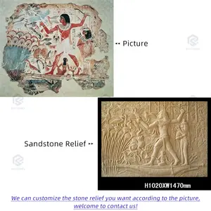 Benutzer definierte hand geschnitzte natürliche Sandstein Figur Relief Skulptur 3D Kunst Wandbild Marmor Stein Relief