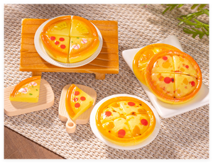 Miniatures maison de poupée artificielle réaliste résine Pizzas tranches charme enfants cuisine jouer magasin d'alimentation fête tendance cadeau jeu 3D jouets - Product Image 6