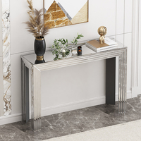 Table console moderne en verre miroir