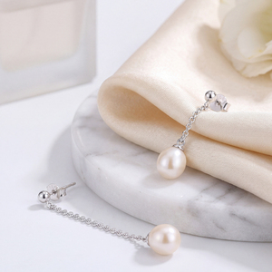 Pendientes de Perlas de Concha, Plata de Ley S925, Redondos, Blancos, Joyería para Mujer, Hipoalergénicos, Venta al por Mayor, Suministro a Granel - Product Image 4