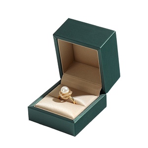 PU Leather Jewelry Packaging <b>Box</b> Dark Green Ring Necklace Bracelet <b>Earring</b> Pendant Case Custom Luxury Jewelry <b>Box</b> - Product Image 6