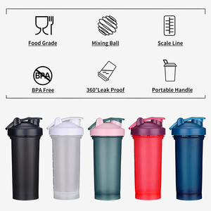 कस्टम लोगो 600 मिली शेकर पानी की बोतल, फिटनेस जिम के लिए शेकर बोतल, प्रोटीन बोतल, स्पोर्ट्स पीपी प्लास्टिक, बीपा मुक्त, नमूना मुफ्त - Product Image 5