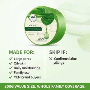 Gel d'aloe vera 100% biologique à base de plantes 300g, hydratant, <span class=keywords><strong>anti</strong></span>-rides, gel d'aloe vera pur, crème nourrissante pour les soins de la peau - Product Image 4